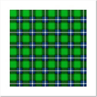 Scottish Tartan Blue and Green Posters and Art